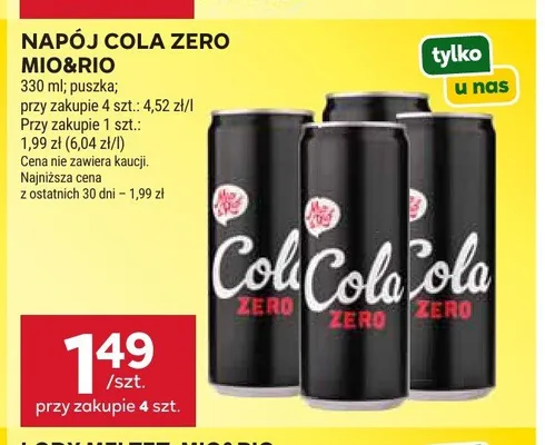 Napój Cola Zero Mio&Rio promocja w Stokrotka
