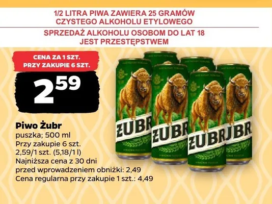 Piwo Żubr promocja w Netto
