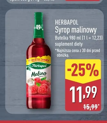 Syrop malinowy Herbapol promocja w Aldi