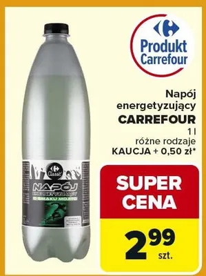 Napój energetyzujący różne rodzaje promocja w Carrefour