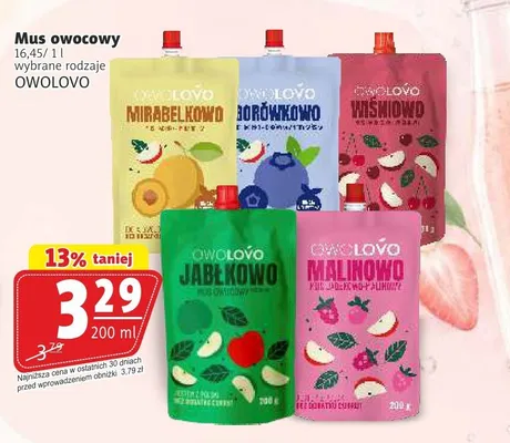 Mus owocowy Owolovo Mirabelkowo promocja w Prim Market