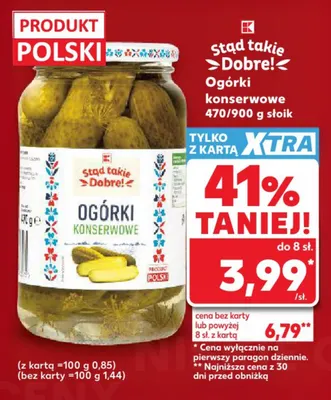 Ogórki konserwowe Stąd Takie Dobre! promocja w Kaufland