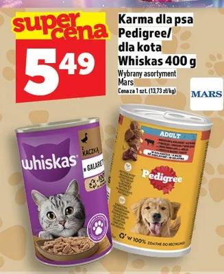 Karma dla psa Pedigree / dla kota Whiskas promocja w TOPAZ
