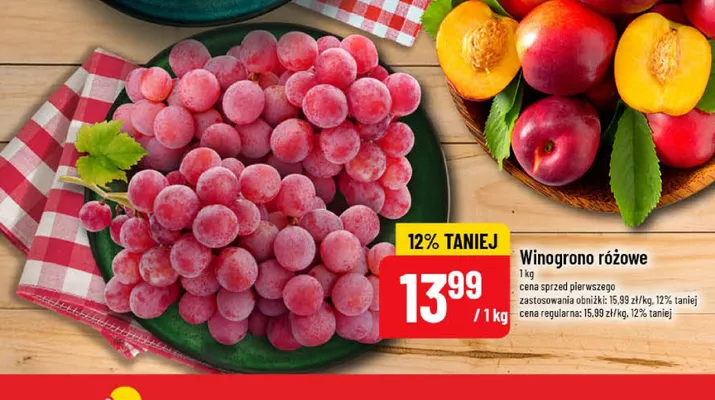 Winogrono różowe promocja w POLOmarket