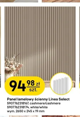 Panel lamelowy ścienny Stegu Linea Select white white promocja w Castorama