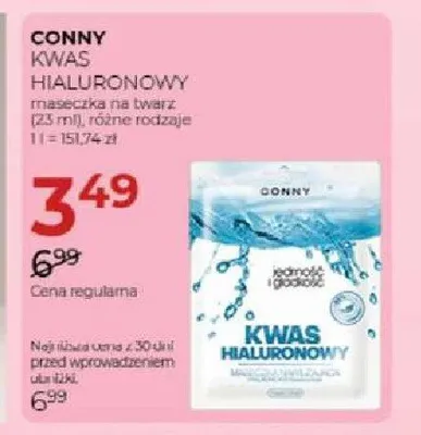 Maseczka na twarz Conny Kwas Hialuronowy promocja w Drogerie Jawa