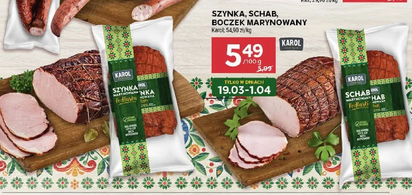 Szynka, schab, boczek marynowany promocja w Stokrotka