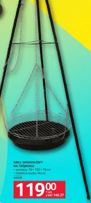 Grill wahadłowy na trójnogu promocja w Selgros