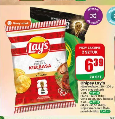 Chipsy Lay's Polska Kiełbasa promocja w Dino