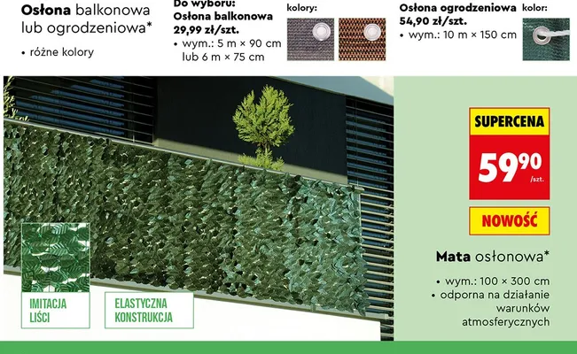 Osłona ogrodzeniowa promocja w Biedronka