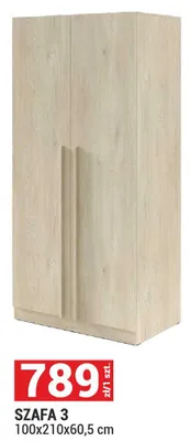 Szafa 3 System Braga kolor dąb cremona 100x210x60,5cm promocja w Merkury Market