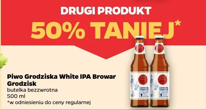 Piwo Grodziska White IPA Browar Grodzisk butelka bezzwrotna promocja w Netto