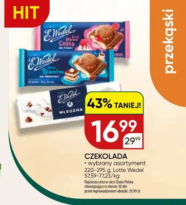 Czekolada E.Wedel promocja w Chata Polska