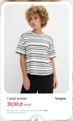 T-shirt w paski Bonprix promocja w bonprix