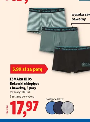 Bokserki chłopięce z bawełną ESMARA KIDS 3-pak promocja w Lidl