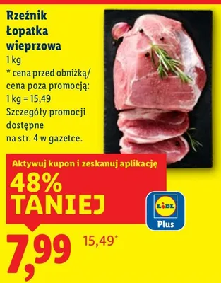 Rzeźnik Łopatka wieprzowa promocja w Lidl