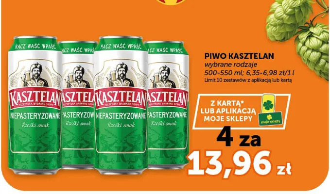 Piwo Kasztelan Pasteryzowane promocja w Euro Sklep