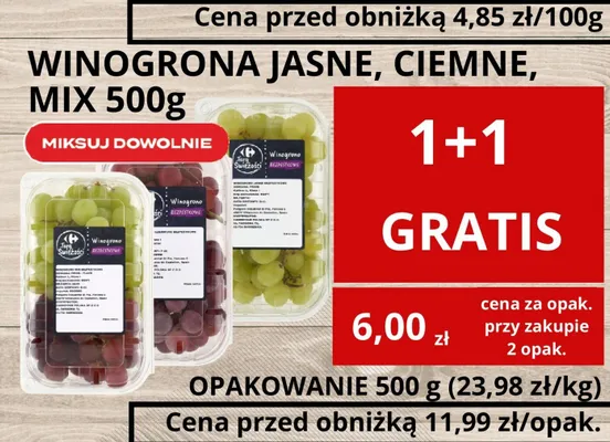 Winogrona jasne, ciemne, mix promocja w Supeco