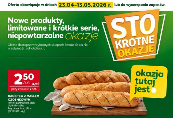 Bagietka z masłem czosnkowym promocja w Stokrotka