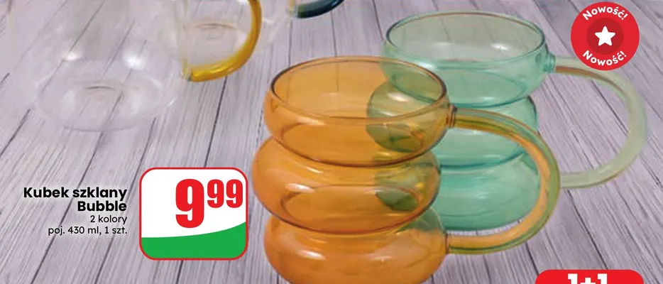 Kubek szklany Bubble 430 ml promocja w Dino