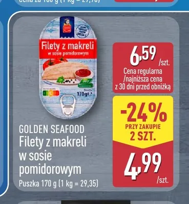 Filety z makreli w sosie pomidorowym Golden Seafood promocja w Aldi