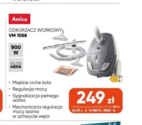 Odkurzacz workowy Vm 1058 Amica promocja w Max Elektro