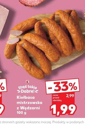 Kiełbasa mistrzowska z Wędzarni Stąd Takie Dobre! promocja w Kaufland