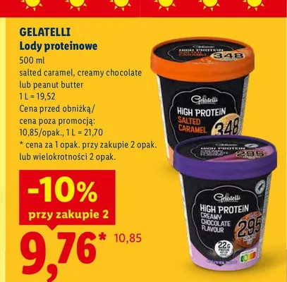 Lody proteinowe Gelatelli Salted Caramel promocja w Lidl