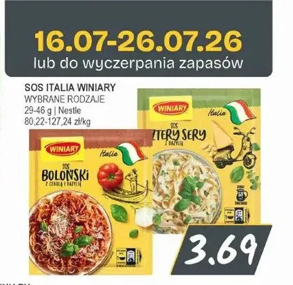 Sos Winiary Italia Boloński z cebulą i bazylią promocja w Słoneczko