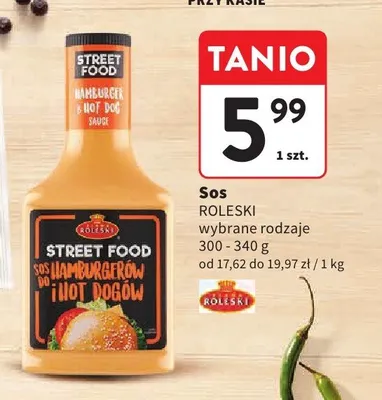 Sos do hamburgerów i hot dogów Roleski promocja w Intermarche