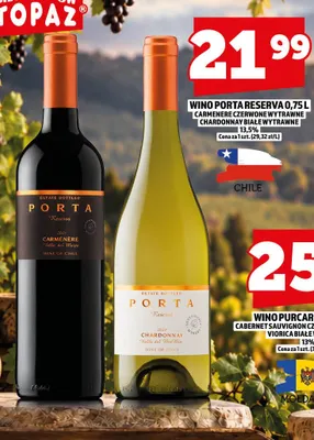 Wino czerwone Porta Reserva Carmenere wytrawne promocja w TOPAZ