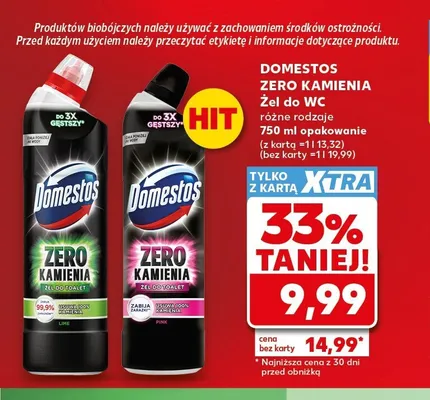 Żel do WC Domestos Zero Kamienia promocja w Kaufland