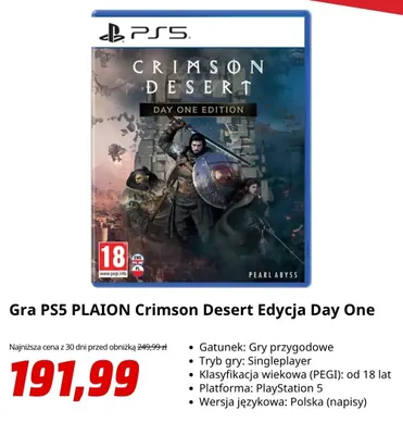 Gra PS5 Plaion Crimson Desert Edycja Day One promocja w Media Markt