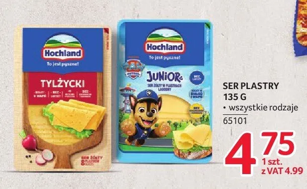 Ser Junior w plastrach Hochland promocja w Selgros