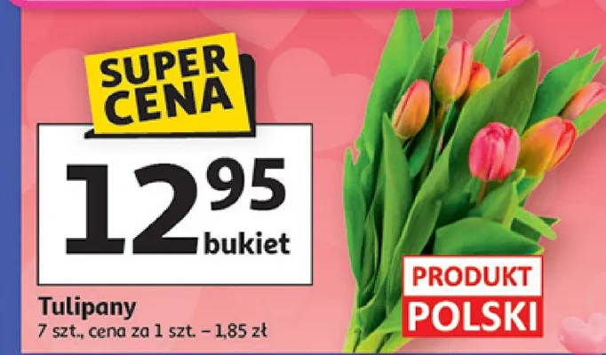 Tulipany bukiet 7 szt. promocja w Auchan
