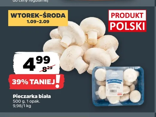 Pieczarki białe promocja w Netto