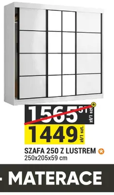 Szafa z lustrem System Tanger 250x205x59cm kolor biały promocja w Merkury Market
