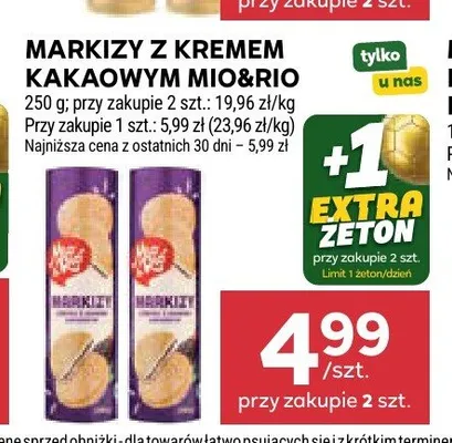 Markizy z kremem kakaowym Mio&Rio promocja w Stokrotka