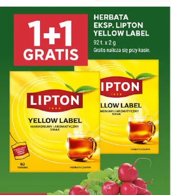 Herbata ekspresowa Lipton Yellow Label promocja w Stokrotka