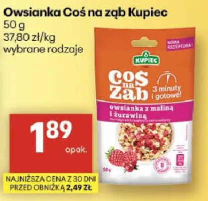 Owsianka Coś na ząb Kupiec promocja w Delikatesy Centrum