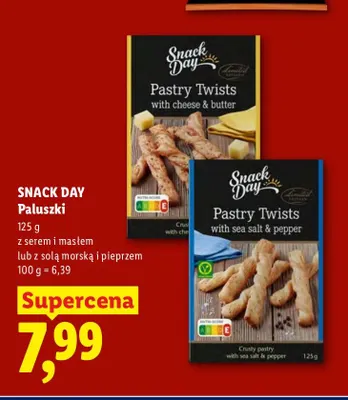 Paluszki z solą morską i pieprzem Snack Day promocja w Lidl