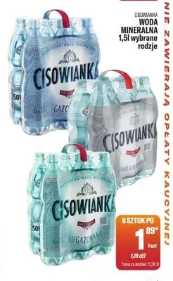 Woda mineralna Cisowianka promocja w Tomi Markt