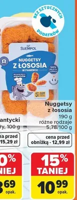 Nuggetsy z łososia różne rodzaje promocja w Carrefour