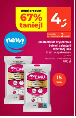 Chusteczki do czyszczenia butów i galanterii skórzanej Emu promocja w Dealz