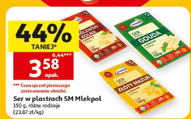 Ser w plastrach SM Mlekpol promocja w Auchan