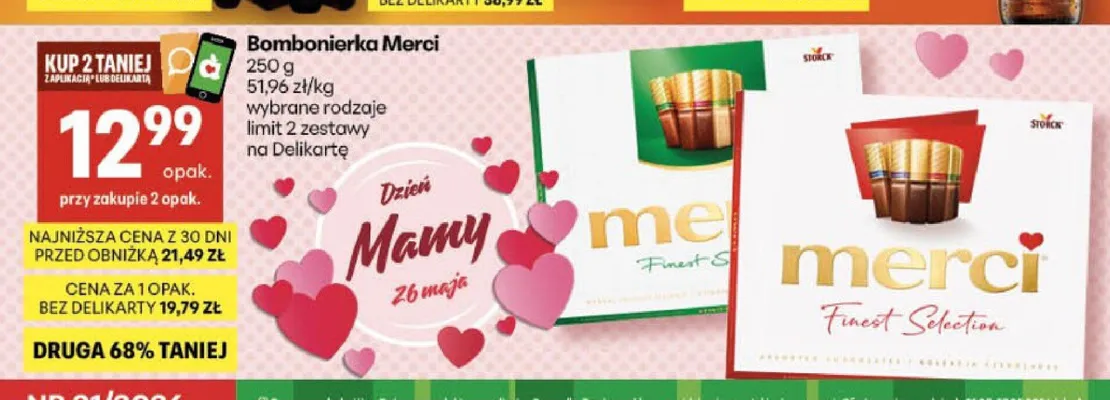Bombonierka Merci promocja w Delikatesy Centrum