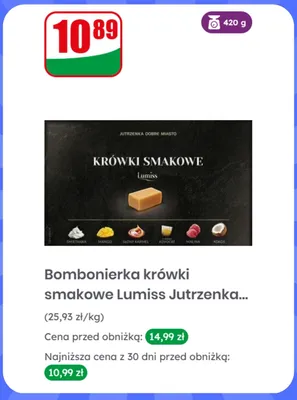 Bombonierka krówki smakowe Lumiss Jutrzenka promocja w Dino
