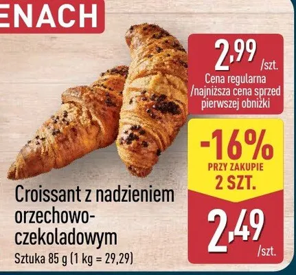 Croissant z nadzieniem orzechowo-czekoladowym promocja w Aldi