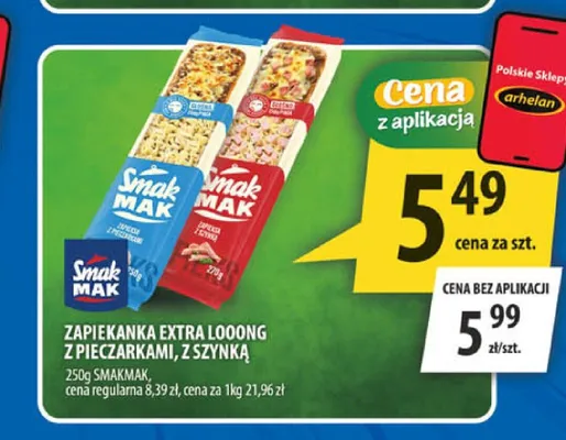Zapiekanka Extra Looong z szynką Smak Mak promocja w Arhelan