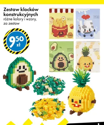 Zestaw klocków konstrukcyjnych różne kolory i wzory promocja w Tedi